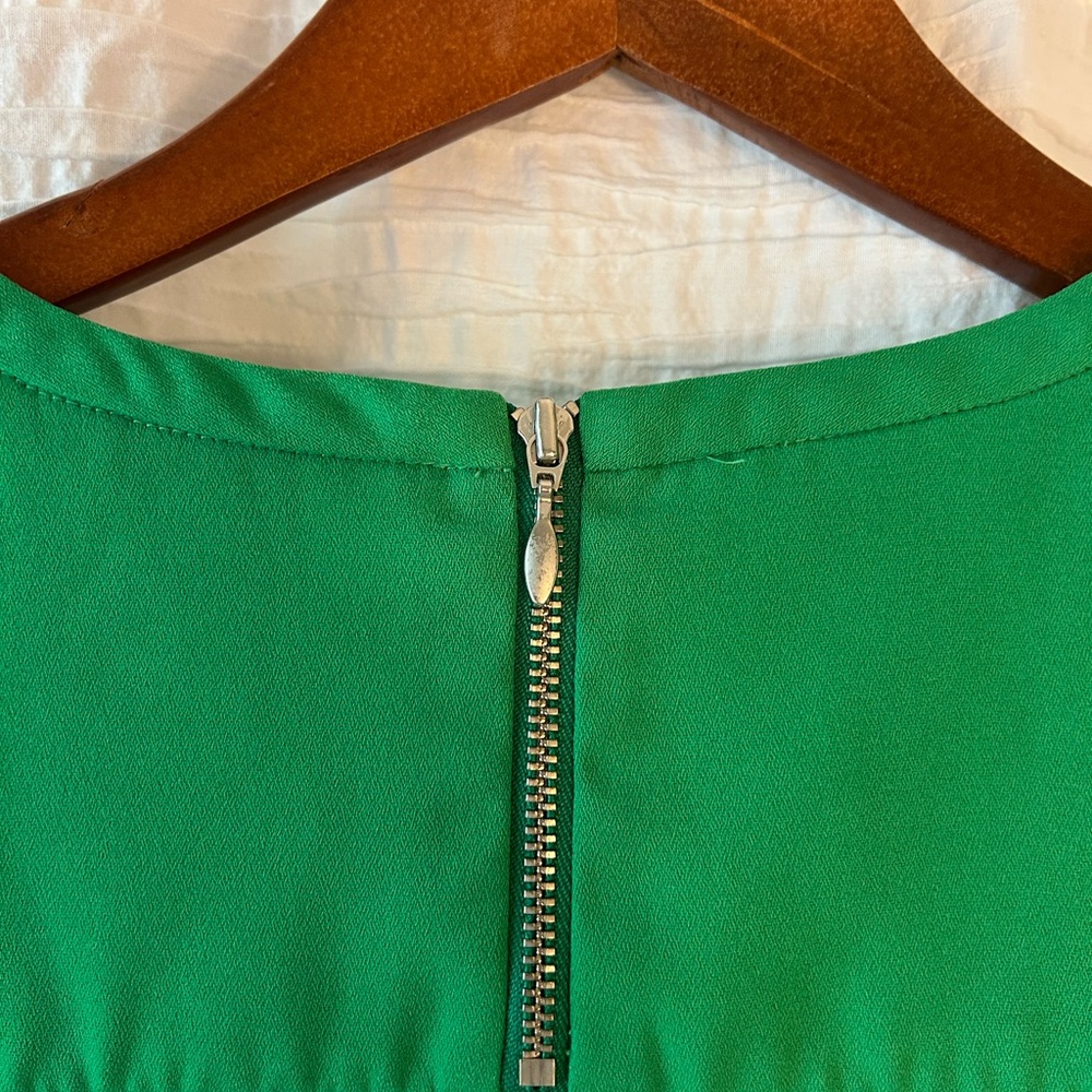 J. Crew Emerald Green Ruffle Sleeve Top - Picture 4 of 5